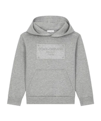 DOLCE & GABBANA DOLCE  GABBANA KIDS LOGO-PRINTED RIBBED EDGE HOODIE