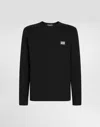 Dolce & Gabbana Logo Plaque Black Sweatshirt In Black