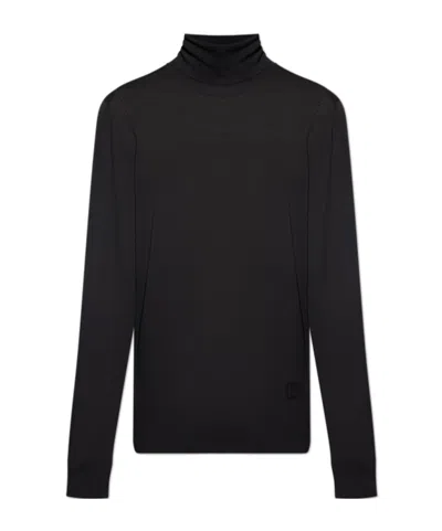 DOLCE & GABBANA LOGO-DETAIL TURTLENECK SWEATER