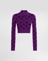 Dolce & Gabbana Long-sleeved Polo Shirt In Jacquard Viscose