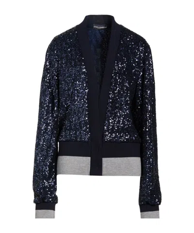 Dolce & Gabbana Long Sleeves Cardigans In Black