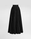 Dolce & Gabbana Long Taffeta Circle Skirt In Black