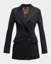 Dolce & Gabbana Long Tailored Blazer Jacket With Button Detail In Black