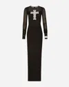 Dolce & Gabbana Tulle Dress With Embellishment In Black