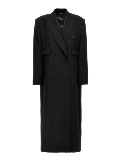Dolce & Gabbana Long Tuxedo Coat In Black
