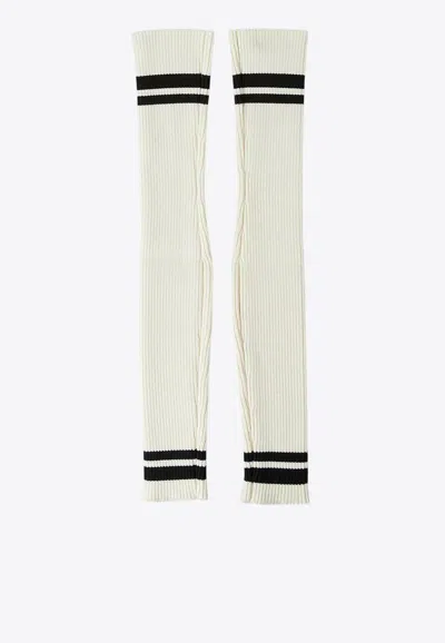 Dolce & Gabbana Long Wool Leg Warmers In Neutral