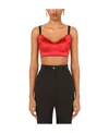 Dolce & Gabbana Longline Underwired Satin Bra In Black