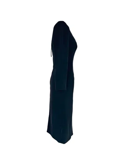 Pre-owned Dolce & Gabbana Long-sleeve Midi Dress In Black