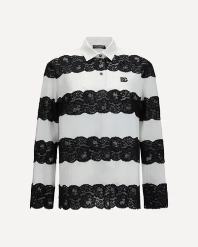 Dolce & Gabbana Long-sleeve Polo In White