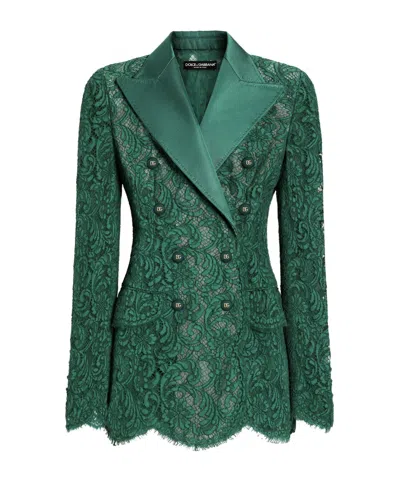 Dolce & Gabbana Long-sleeved Double-breasted Jacket In Multi