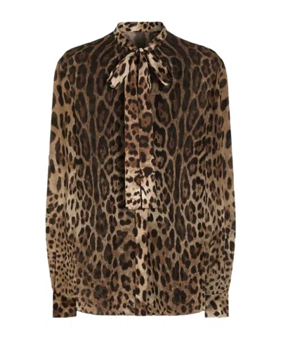 Dolce & Gabbana Long-sleeved Shirt In Animal Print