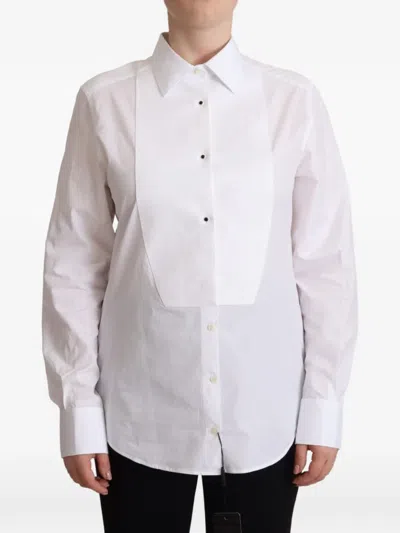 Dolce & Gabbana Cotton Collared Long Sleeves Shirt White