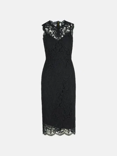 Dolce & Gabbana 'longuette' Black Stretch Lace Dress