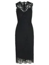 Dolce & Gabbana A Medium Length Dress With Sleeveless Lace In Black