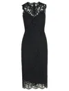 Dolce & Gabbana A Medium Length Dress With Sleeveless Lace In Black