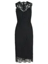 Dolce & Gabbana Longuette Black Stretch Lace Dress