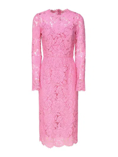 DOLCE & GABBANA LONGUETTE DRESS MADE OF LACE