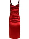 Dolce & Gabbana Women Red Dress With Bustier Design And Ruffled Details In Fabric Woman In Red