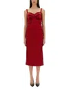 Dolce & Gabbana Red Dress With Bustier Design And Ruffled Details In Red