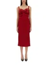 Dolce & Gabbana Red Dress With Bustier Design And Ruffled Details In Fabric Woman In Red