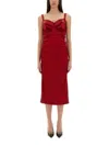 Dolce & Gabbana Women Red Dress With Bustier Design And Ruffled Details In Fabric Woman In Red