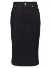 Dolce & Gabbana Longuette Pencil Skirt In Cotton Denim In Black