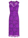 Dolce & Gabbana 'longuette' Purple Stretch Lace Dress In Purple