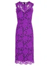 Dolce & Gabbana Floral Lace Knee-length Dress In Purple