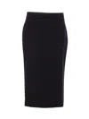 Dolce & Gabbana Longuette High-waisted Knee-length Skirt With Back Slit In Black