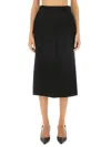 Dolce & Gabbana Gabardine Virgin-wool Midi Skirt In Black