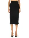 Dolce & Gabbana Gabardine Virgin-wool Midi Skirt In Black