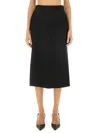 Dolce & Gabbana Gabardine Virgin-wool Midi Skirt In Black