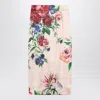 Dolce & Gabbana Longuette Skirt With Floral Print In White