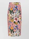 Dolce & Gabbana Stertch Silk Skirt With Multicolor Floral Print
