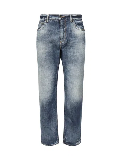 Dolce & Gabbana Loose Cotton Denim Jeans In Blue