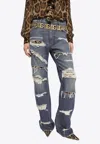 Dolce & Gabbana Loose-fit Jeans With Ripped Details In Blue