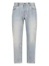 Dolce & Gabbana Loose Jeans With Abrasions In Gray