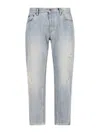 Dolce & Gabbana Loose Jeans With Abrasions In Grey