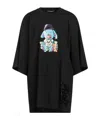 Dolce & Gabbana Loose Solid Color Printed T-shirt In Black