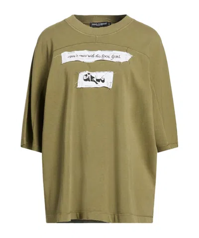 Dolce & Gabbana Loose Solid-color T-shirt In Green