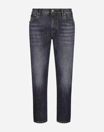 Dolce & Gabbana Loose Stretch Denim Jeans In Multicolor