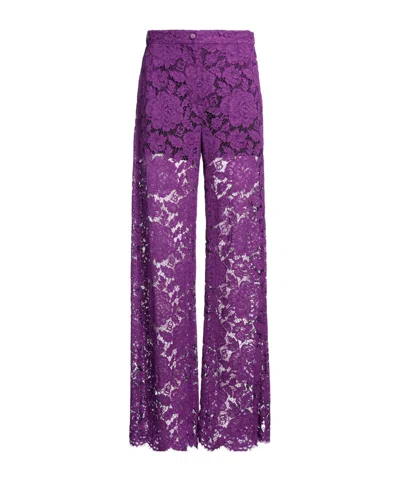 Dolce & Gabbana Loose-fitting Trousers In Purple