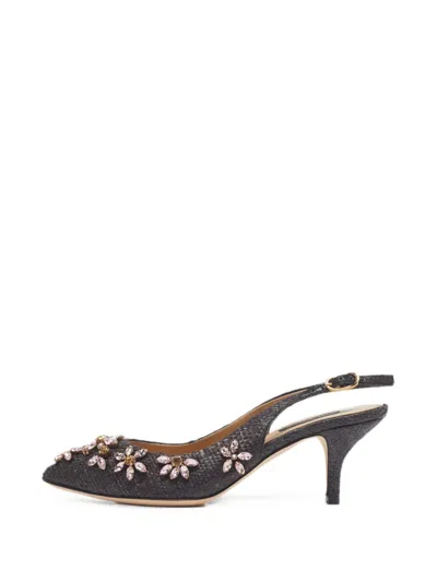 Pre-owned Dolce & Gabbana Lori Crystal-embellished Pumps In Black
