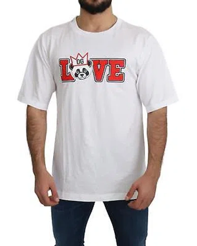 Pre-owned Dolce & Gabbana Love Panda Print T-shirt - T-shirts - White -size 44 In Weiss