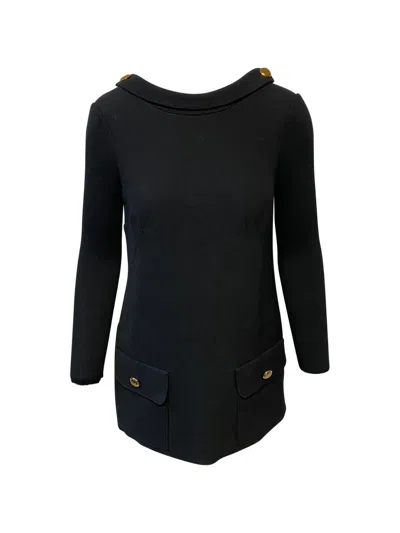 Pre-owned Dolce & Gabbana Low Back Dress Coat In Black