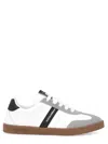 Dolce & Gabbana White/blk Branded Leather And Suede Trainers 4-12 Years Eur 33 / 1 Uk In Multicolour