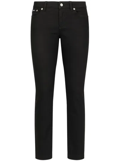 DOLCE & GABBANA LOW-RISE COTTON-BLEND SKINNY JEANS