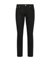 Dolce & Gabbana Low-rise Cotton-blend Skinny Jeans In Black