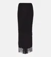 Dolce & Gabbana Low-rise-maxirock Aus Spitze In Schwarz