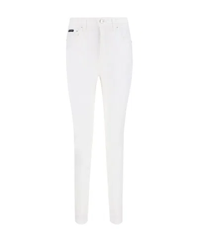 Dolce & Gabbana Low-rise Skinny Trousers In White
